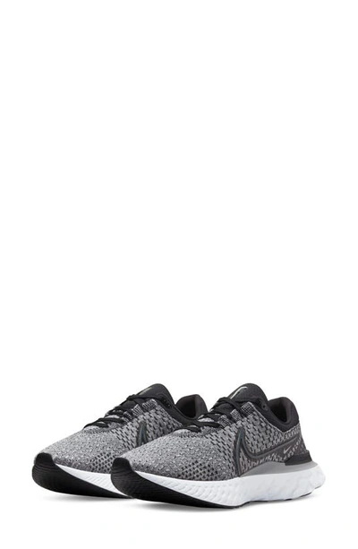 Nike React Infinity Run Flyknit 3 Sneakers In Gray-black In Black/ Smoke Grey/ White