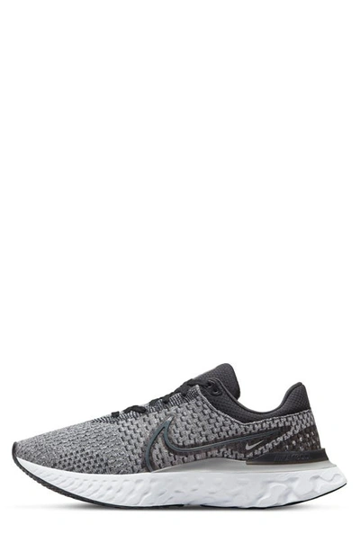 Nike React Infinity Run Flyknit 3 Sneakers In Gray-black In Black/ Smoke Grey/ White