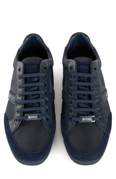 Shop Hugo Boss Saturn Low Top Sneaker In Midnight Blue