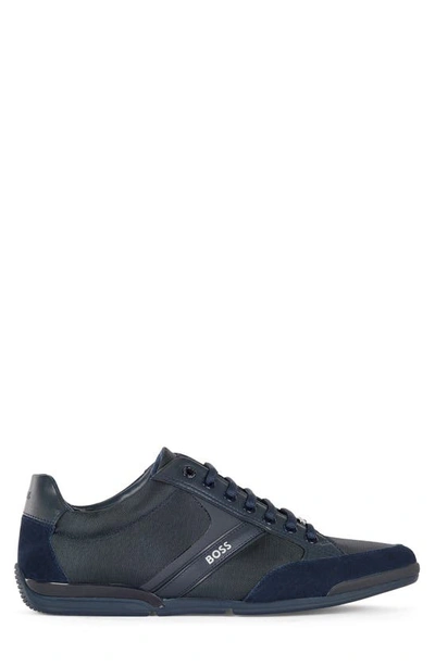 Shop Hugo Boss Saturn Low Top Sneaker In Midnight Blue