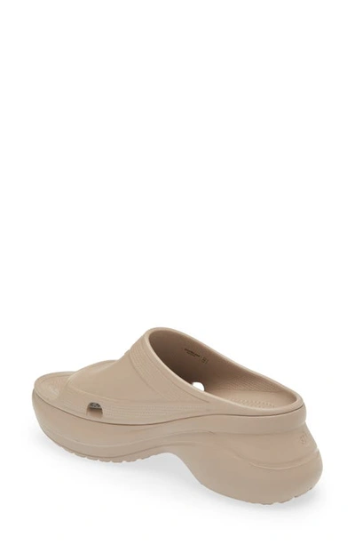 Shop Balenciaga X Crocs Pool Slide Sandal In Beige
