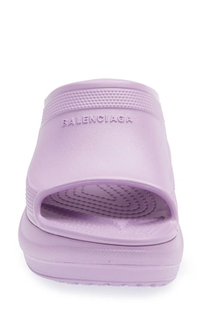 Shop Balenciaga X Crocs Pool Slide Sandal In Lilac