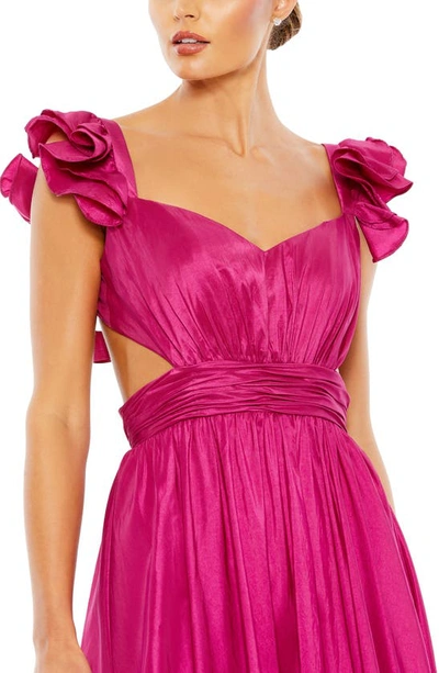 Shop Mac Duggal Sweetheart Neck A-line Tiered Gown In Magenta