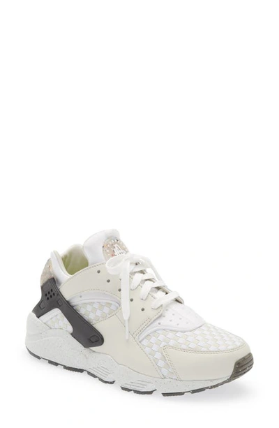 Shop Nike Air Huarache Crater Premium Sneaker In Light Bone/ White/ Black/ Volt