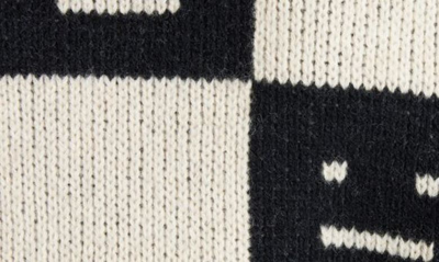 Shop Acne Studios Katlas Checkerboard Jacquard Wool Sweater In Black/ Oatmeal Beige