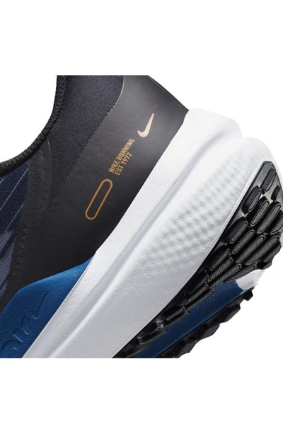 Shop Nike Air Winflo 9 Running Shoe In Obsidian/ Marina Blue/ Black