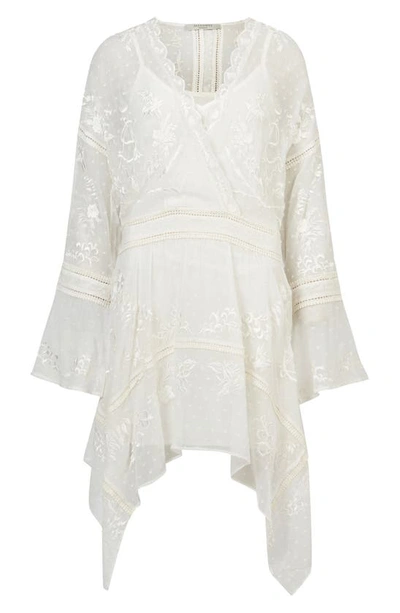 Shop Allsaints Dawn Embroidered Dress In Off White