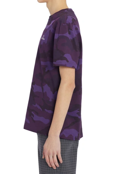 Valentino Camouflage-print Cotton T-shirt In Camou Viola