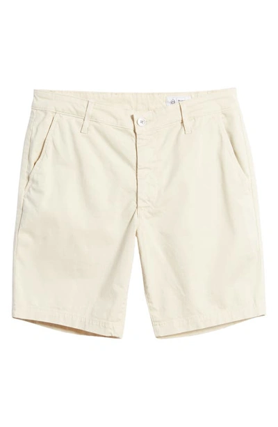 Shop Ag Wanderer Poplin Chino Shorts In White Cream