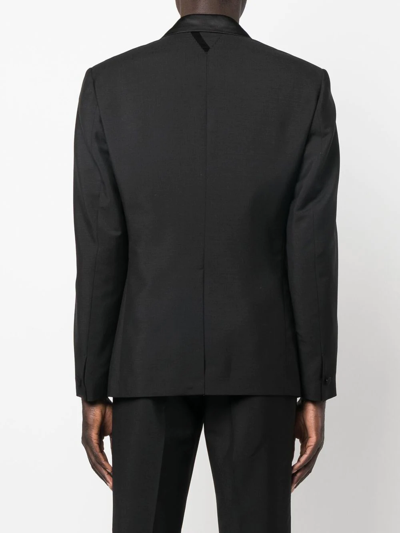 Shop Versace Single-breasted Blazer Jacket In Black