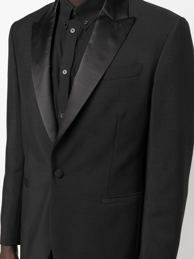 Shop Versace Single-breasted Blazer Jacket In Black