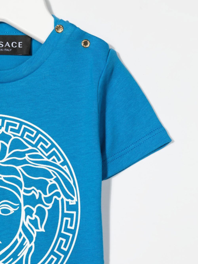 Shop Versace Medusa Crew-neck T-shirt In Blue