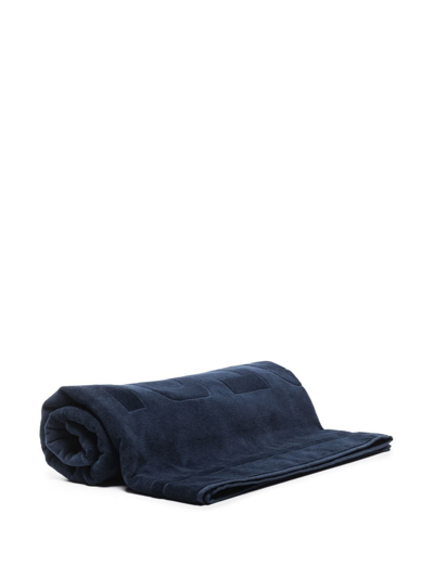 Shop Vilebrequin Logo-jacquard Bath Towel In Blue