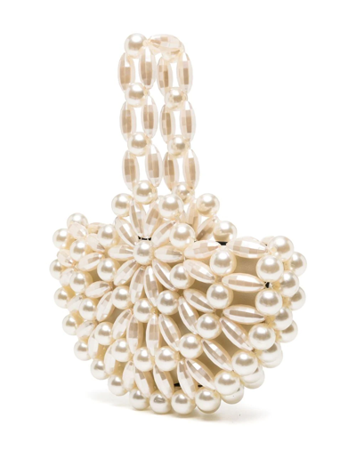 0711 Selen Embellished Clutch Bag In White