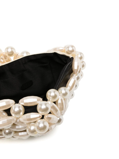 0711 Selen Embellished Clutch Bag In White