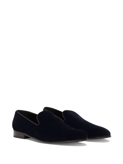 Dolce & Gabbana Open-back Velvet Slippers In Black