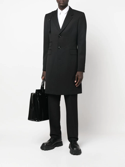 Shop Alexander Mcqueen Single-breasted Tailored Wool Coat In Black