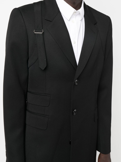 Shop Alexander Mcqueen Single-breasted Tailored Wool Coat In Black