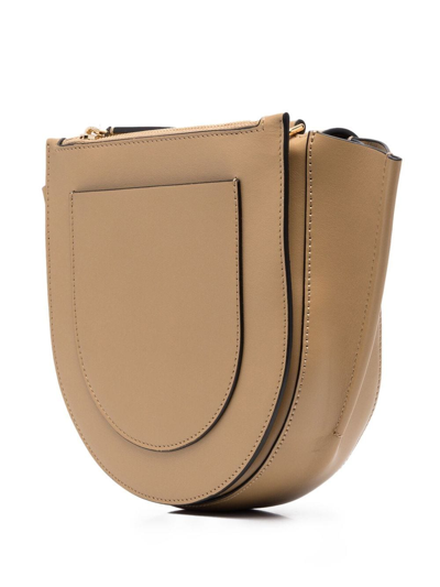 Shop Wandler Hortensia Leather Tote In Neutrals