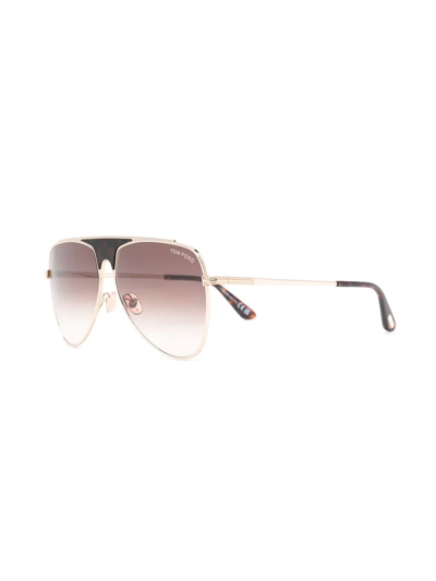 Tom Ford Pilot-frame Gradient Sunglasses In Gold