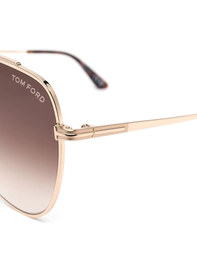 Tom Ford Pilot-frame Gradient Sunglasses In Gold