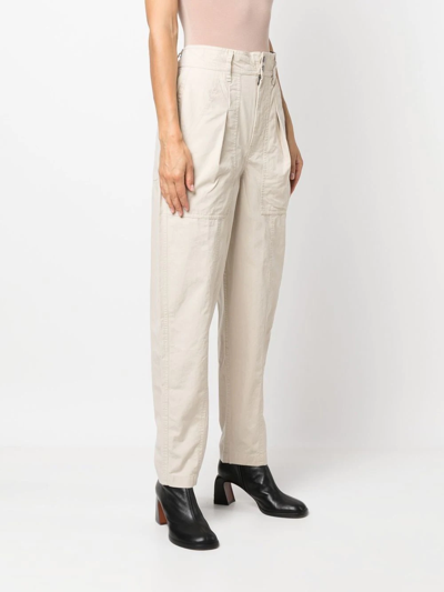 Shop Isabel Marant Étoile High-waist Straight-leg Trousers In Neutrals