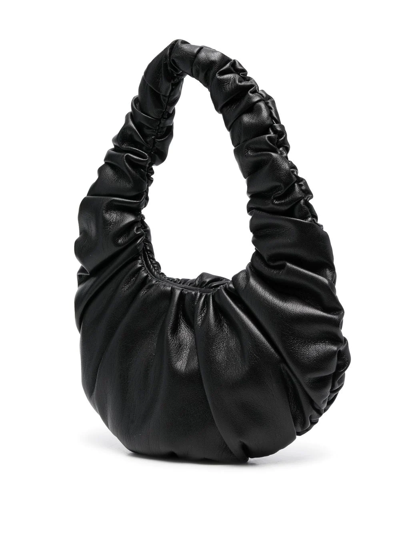 Shop Nanushka Mini Anja Ruched Tote Bag In Black