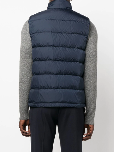 Aspesi Logo-patch Feather-down Gilet In Blue