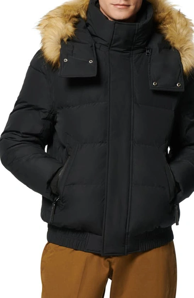 Shop Marc New York Umbra Faux Fur Trim Quilted Jacket In Black