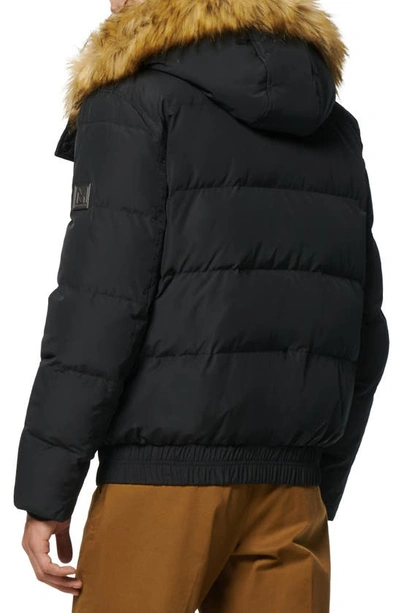 Shop Marc New York Umbra Faux Fur Trim Quilted Jacket In Black