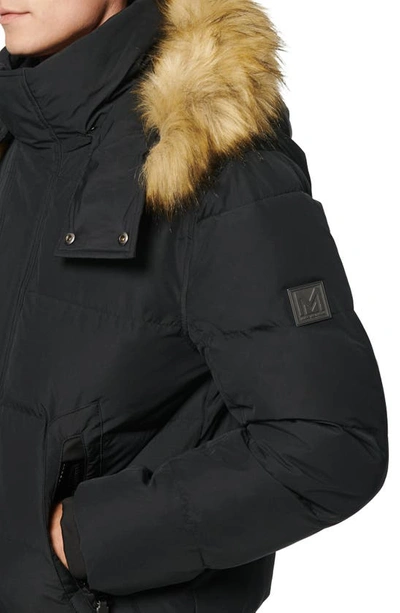 Shop Marc New York Umbra Faux Fur Trim Quilted Jacket In Black