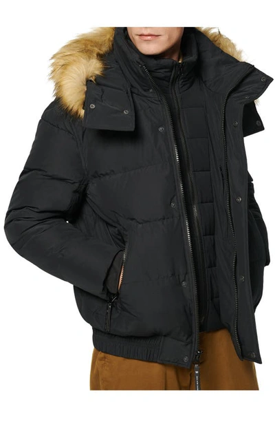 Shop Marc New York Umbra Faux Fur Trim Quilted Jacket In Black