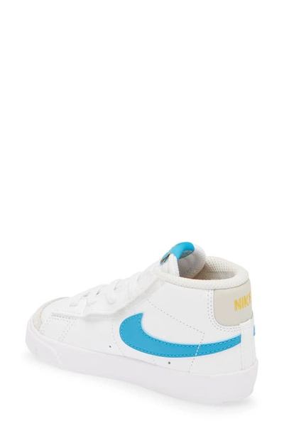 Shop Nike Kids' Blazer Mid '77 Sneaker In White/ Blue/ Yellow/ Bone