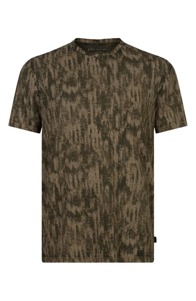 Shop John Varvatos Ramsey Ikat Burnout T-shirt In Kelp
