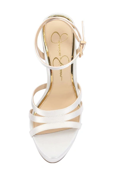 Jessica Simpson Women's Balina Bridal Ankle-strap Platform Sandals In White