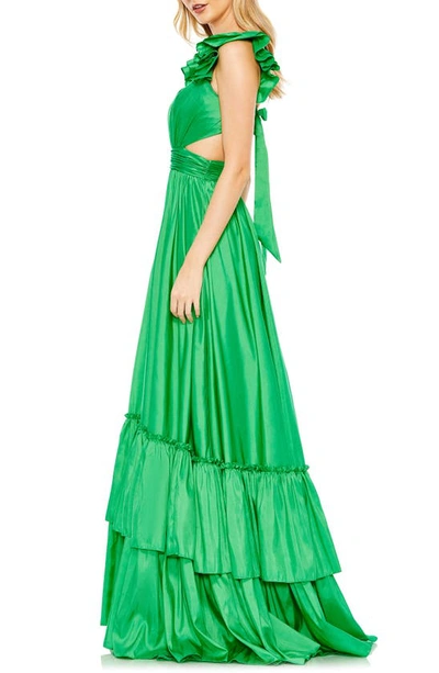 Shop Mac Duggal Sweetheart Neck A-line Tiered Gown In Lime