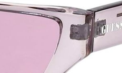 Shop Guess 56mm Rectangular Sunglasses In Shiny Violet / Violet