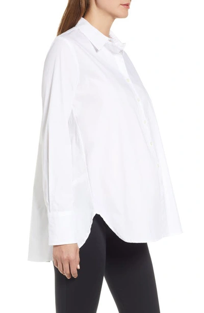 Shop Hatch The Classic Maternity Button-up Shirt In White