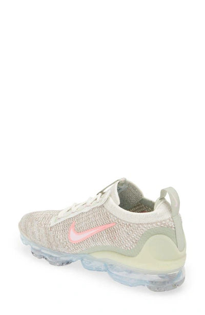 Shop Nike Kids' Air Vapormax 2021 Fk Sneaker In Sail/ Pink/ Honeydew/ Pink