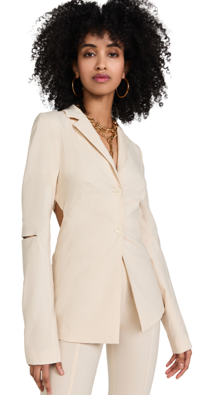 Shop Jacquemus La Veste Melo Blazer In Off-white