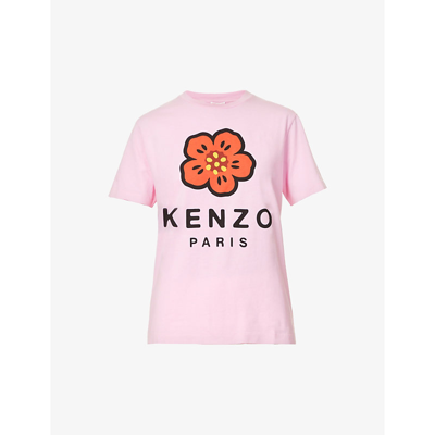 Shop Kenzo Women's Rose Flower-print Relaxed-fit Cotton T-shirt