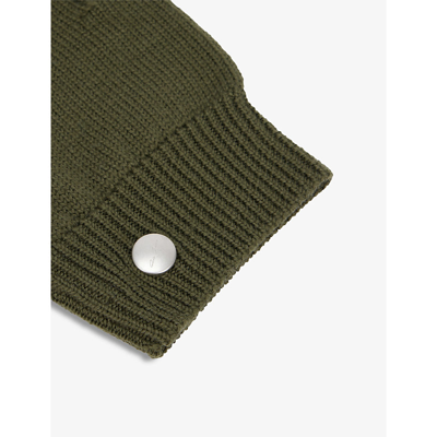 Shop Rick Owens Fine-knit Wool Fingerless Gloves In Green