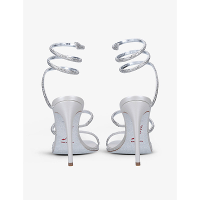 René Caovilla Womens Rene Caovilla Cleo Crystal-embellished Leather Heeled Sandals In Silver
