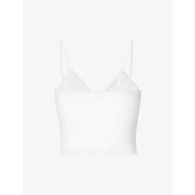 Shop Cou Cou Intimates Pointelle Sleeveless Organic-cotton Top In White