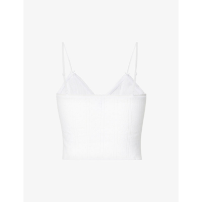 Shop Cou Cou Intimates Women's White Pointelle Sleeveless Organic-cotton Top