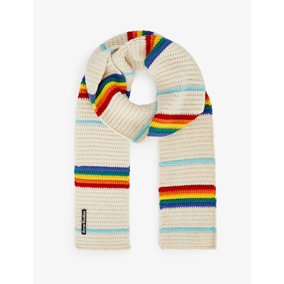 Shop Acne Studios Kiro Striped Wool Scarf In Multi