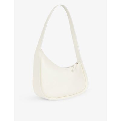 The Row Half Moon Leather Shoulder Bag In Ivory