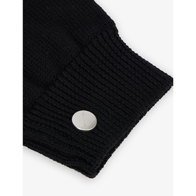 Shop Rick Owens Fine-knit Wool Fingerless Gloves In Black