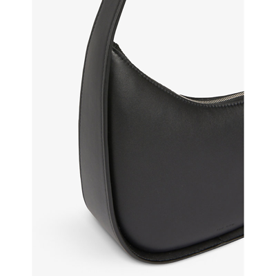 The Row Half Moon Leather Shoulder Bag In Black