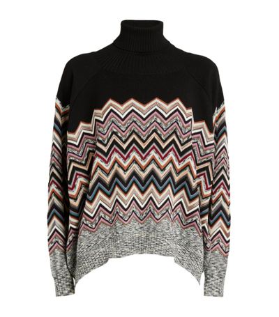 Shop Missoni Zigzag Rollneck Sweater In Multi